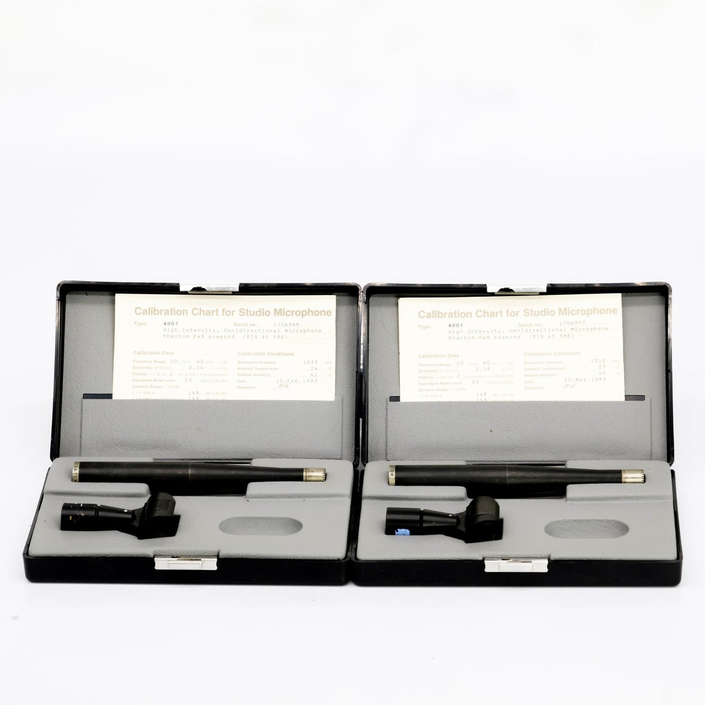 2 x B&K 4007 Stereo Pair - #170649 + #170657 Condenser Microphone